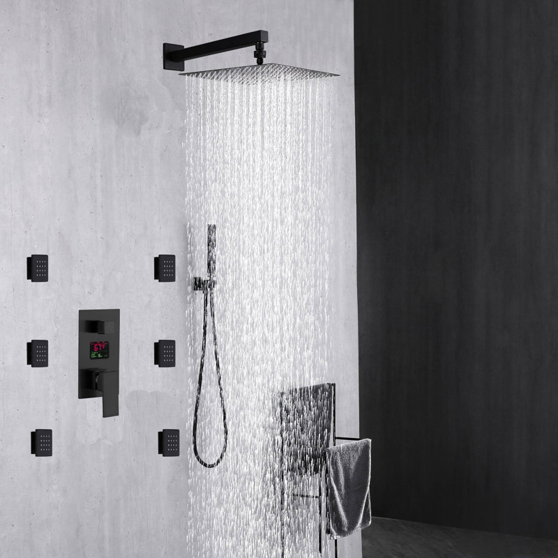 Système de douche complet à pression équilibrée à pression numérique (température et volume) avec valve d’ébauche