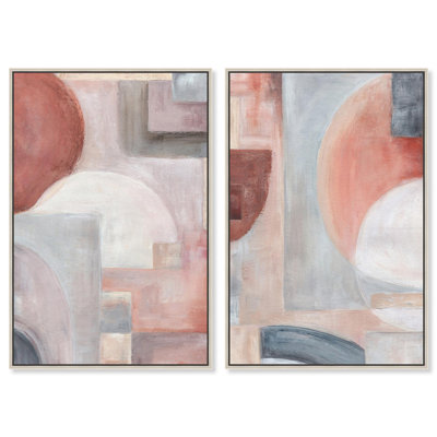 Twisted Truth Set Canvas Print Boho Beige Wall Art Set by Art Remedy, Black Frame, 10 x 15