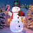 Christmas Inflatables 8 FT Snowman Inflatable Blow Up Snowman Inflatables with Built-in Music & 360° Rotation LED Lights
