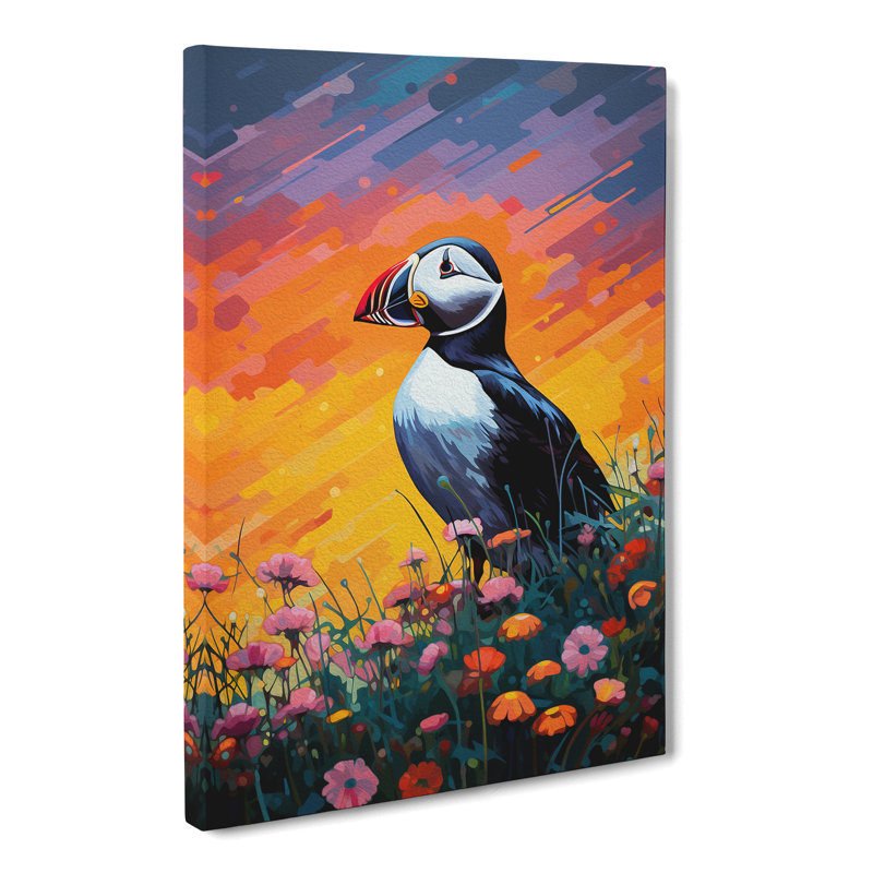 Puffin Colour Field - No Frame Print, 60cm H x 40cm W x 3cm D