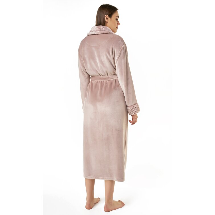 Turquaz Plush Robes For Women, Soft Warm Fleece Bathrobe for Women, Long  Comfy Women's Robe