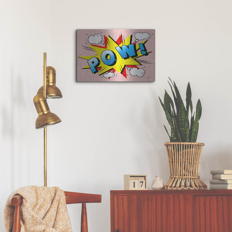 Art mural en métal Winston Porter «Pow 2» par Mark Ashkenazi, H 16 po x l 24 po