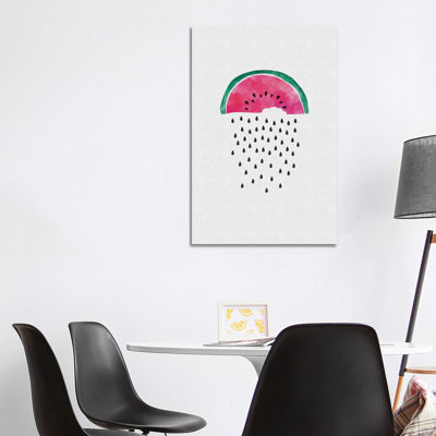 Watermelon Rain 1 Piece Wrapped Canvas Wall Art