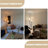 White + Black Fabric + Iron Free form Floor Lamps-1785782282