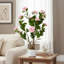 2 pièces 29,5 po Camellia artificiel en pot, fleurs roses réalistes pour la décoration intérieure et extérieure de bureau à domicile-1854243931-1854243938-1854243939