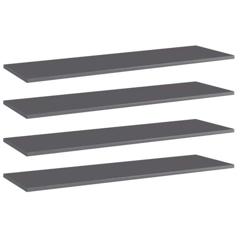 Floating Shelves Wall Shelving Wall Mounted Shelves Display Wall Units, 0.6" H x 39.4" W x 11.8" D, High Gloss Grey