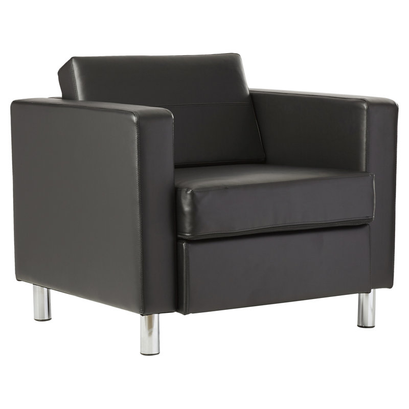 Desantiago Upholstered Armchair, Black Faux Leather