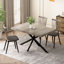 Table de salle à manger extensible rectangulaire, table de salle à manger rectangulaire rétro, table de salle à manger en fer fin noir à pieds croisés, avec boîte de rangement.