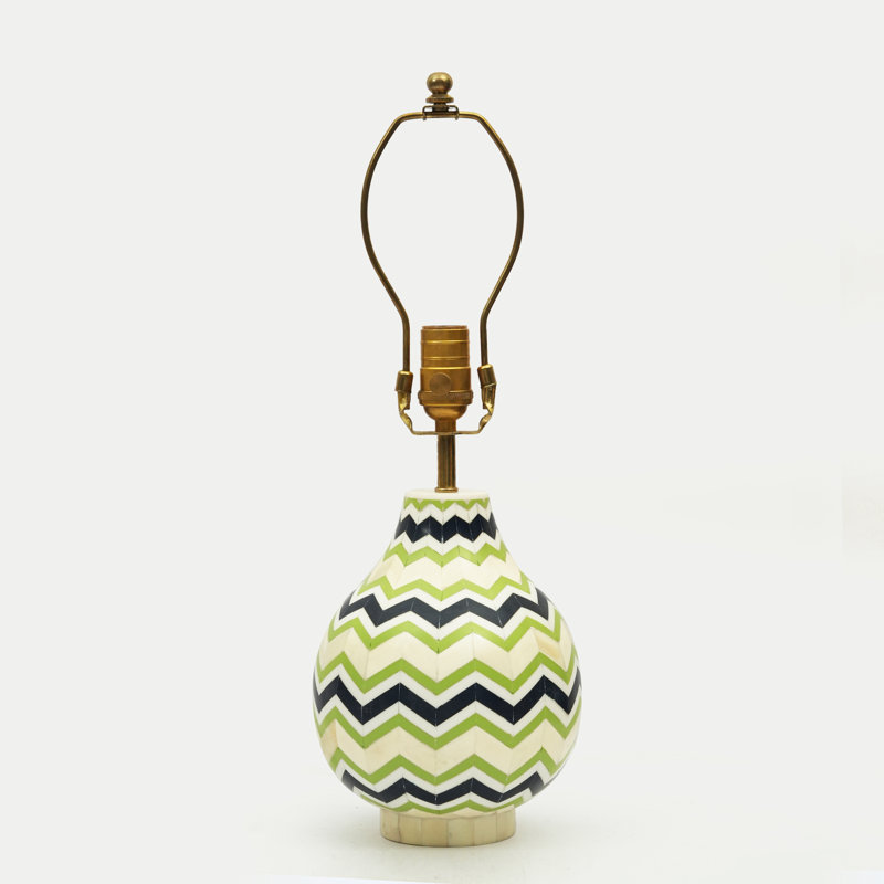 Chevron Inlay Table Lamp, Multicolor