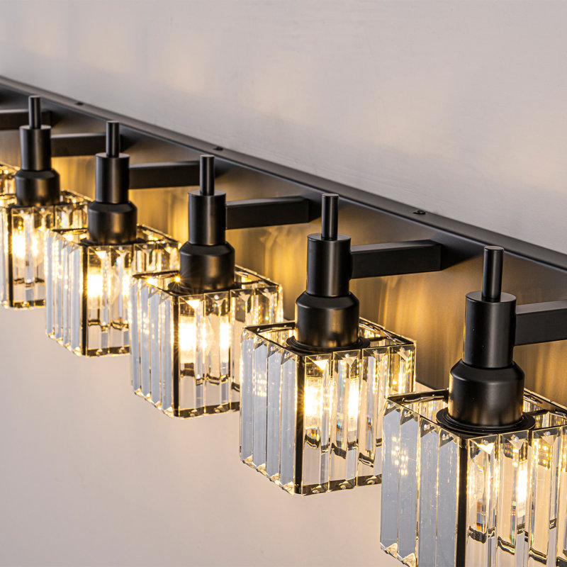 Taevion Dimmable Vanity Light, Black, 7 Lights
