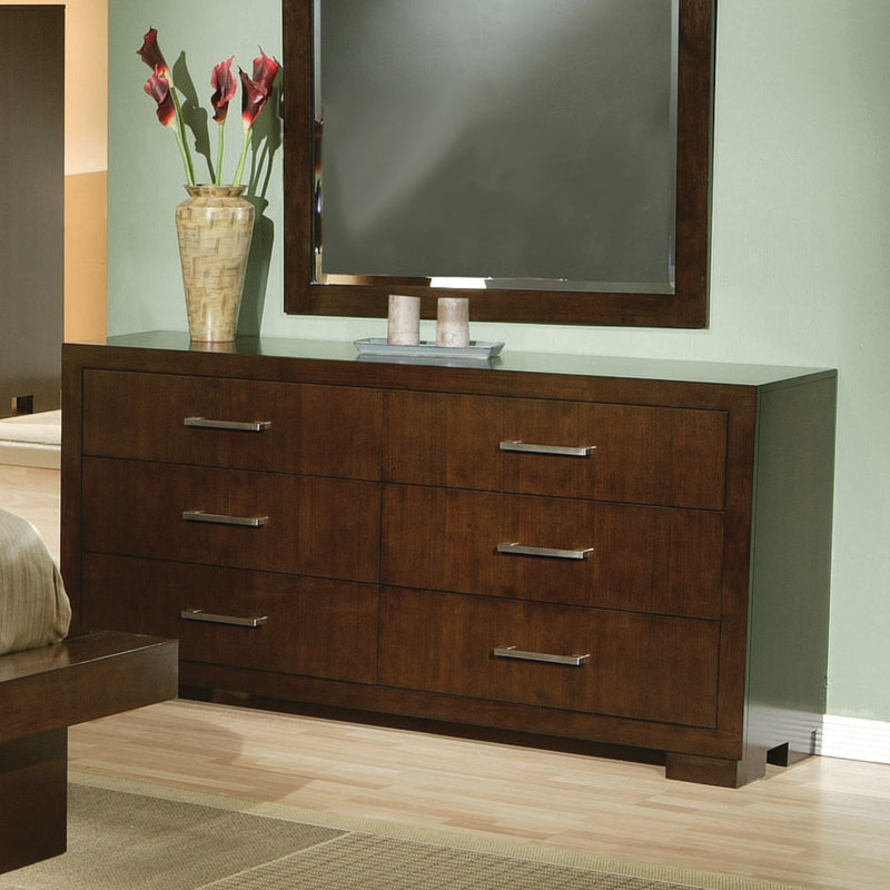 Commode double 6 tiroirs Fareid, Cappuccino