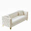 Canapé Chesterfield en velours à 3 places avec accoudoirs carrés cloutés pour le salon-1498099459