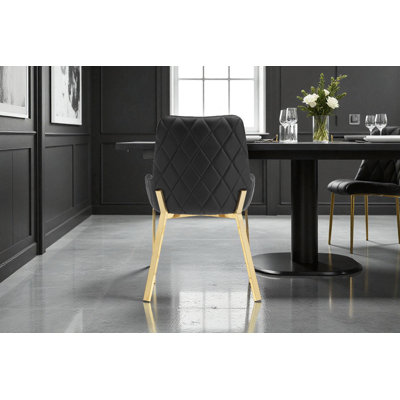 Ensemble de 2 fauteuils de salle à manger rembourrés capitonnés Pangea Home Hudson
