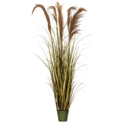 55" Artificial Potted Green Grass and Natural Reeds.