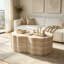 Ensemble de 2 tables basses rondes et tables d'appoint rondes, design minimaliste en bois pour une vie moderne, aucun assemblage requis beige