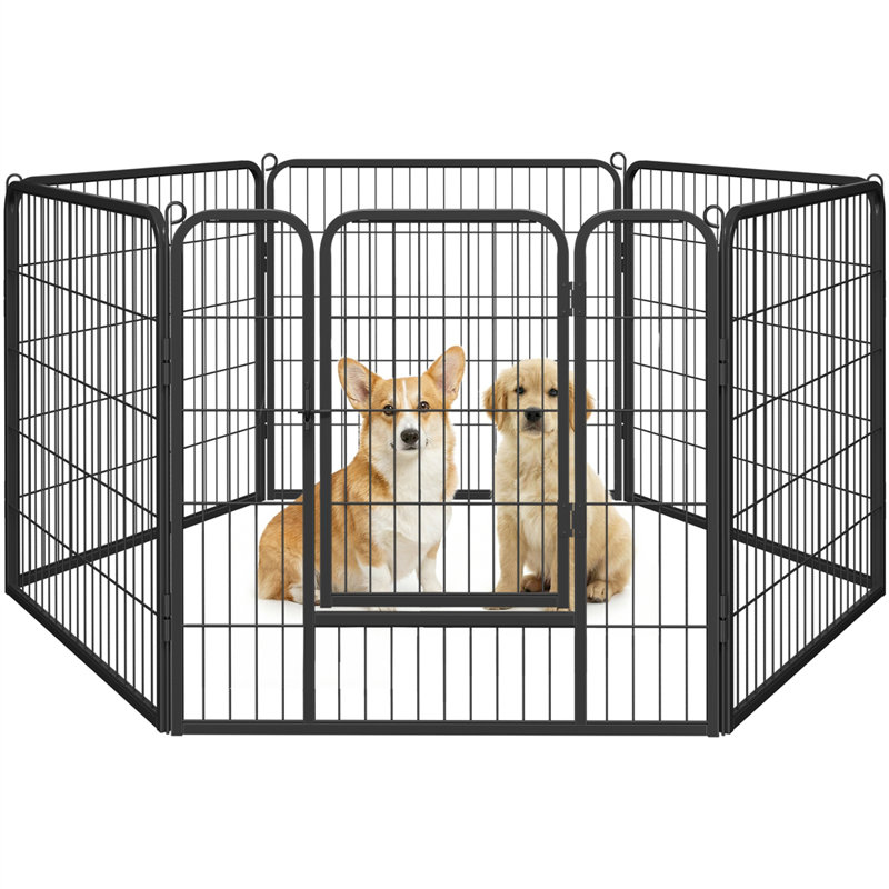 Exercise Heavy Duty Metal Pet Pen with Doors (Set of 6), 32''H