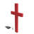 Red Cross, Christian LIGHTED Church Sign Red Plexiglass LED Light W/ AA Battery