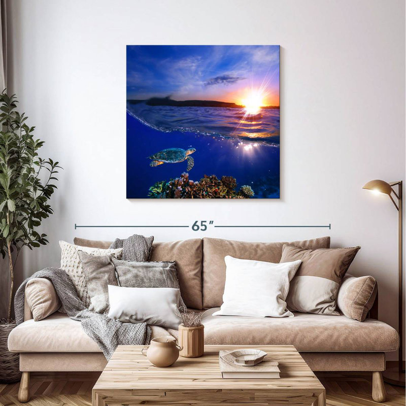Alvord Sunset Sea Turtle, 39" H x 39" W