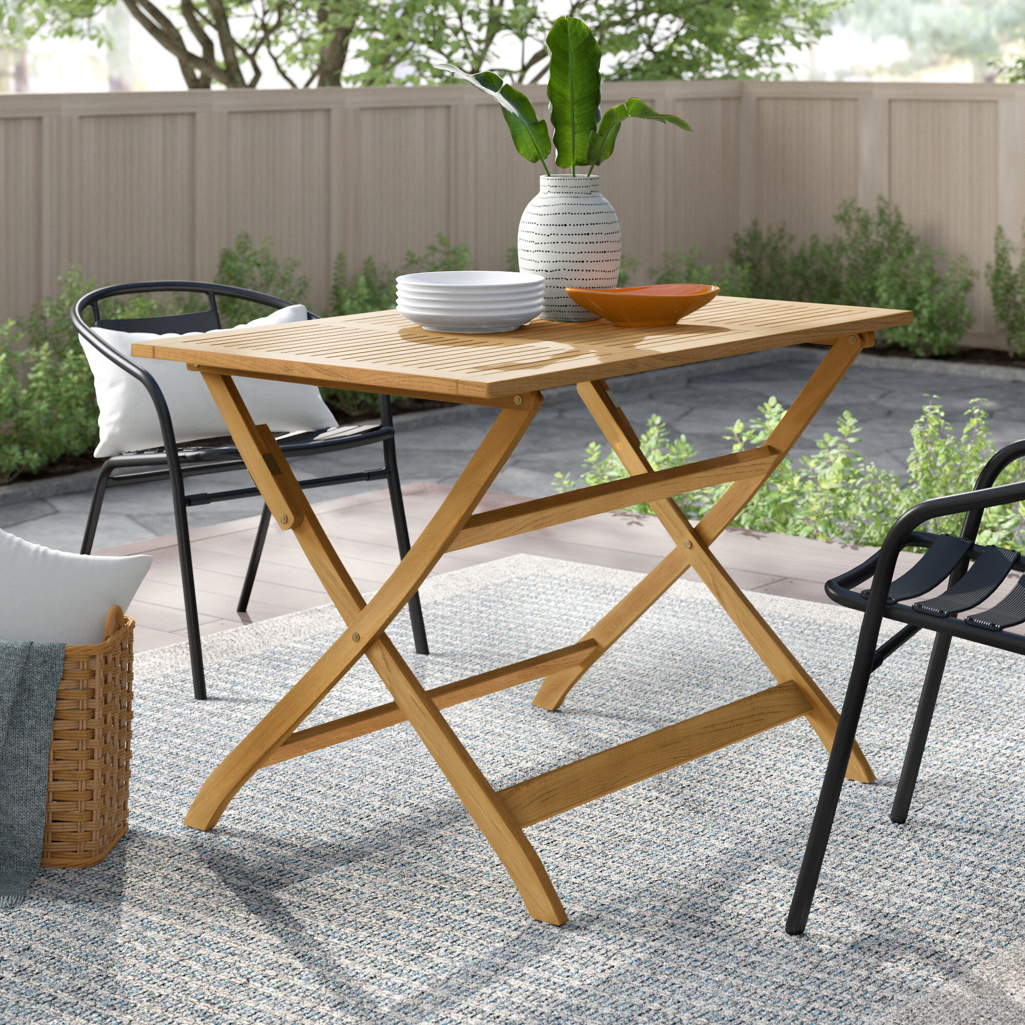 Amaure Folding Wooden Dining Table