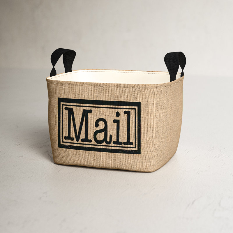 Mail Burlap Storage Fabric Bin
