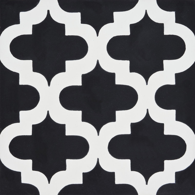 8 in. x 8 in. Tile, Black/White