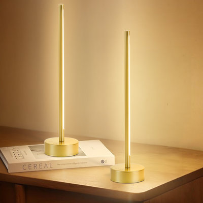 Cordless Metal Table Lamp, Dimmable, Adjustable Color Temperature (Set of 2)