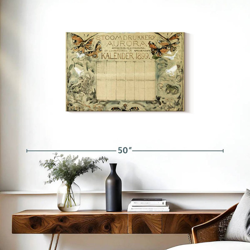 Calendrier Brampt 1899 pour l'imprimante à vapeur Aurora, H 20 po x l 30 po