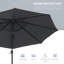 Atasha 3(m) Cantilever Parasol Patio Umbrella w/ Crank Solar Lights