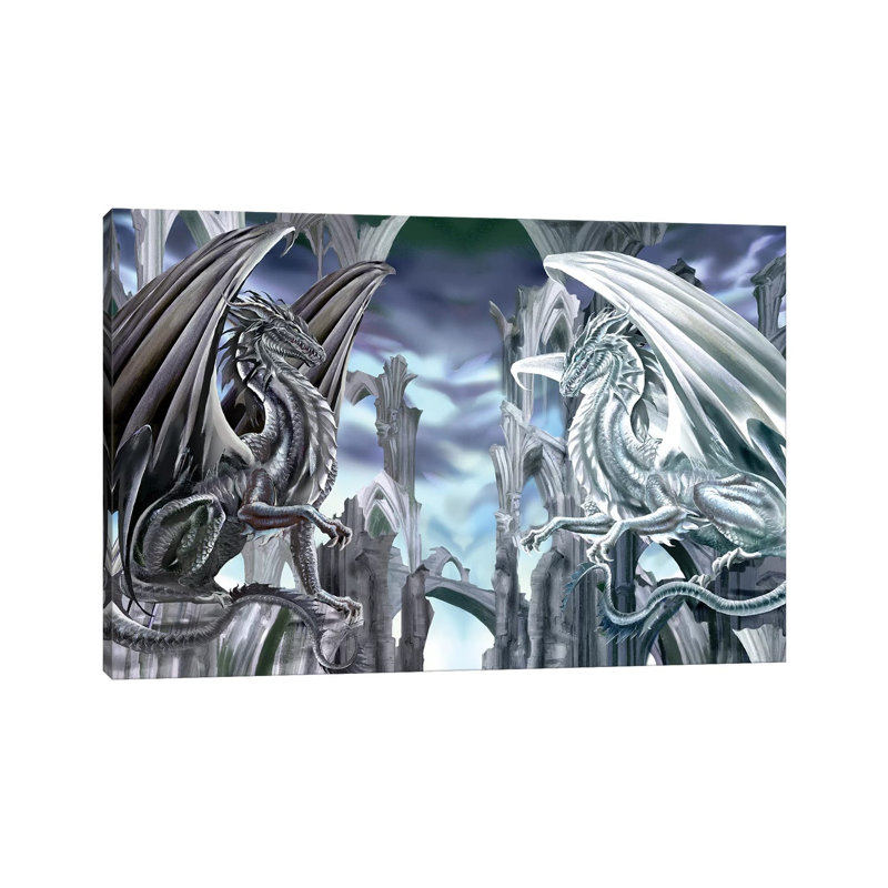 «Checkmate Unflattened» par Ruth Thompson - peinture sur toile tendue, H 12 po x l 18 po x 1,5 po