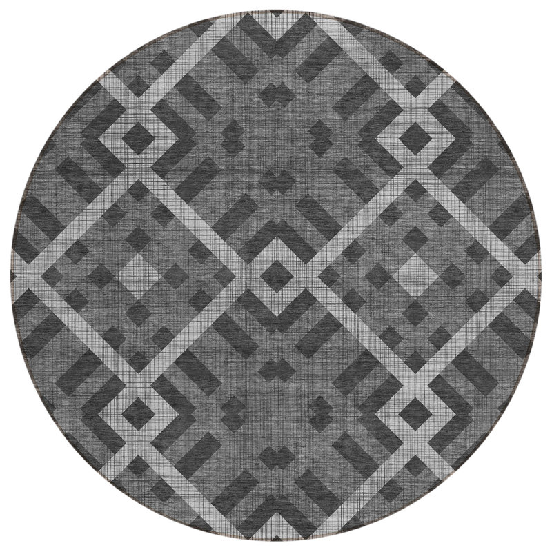 Tapis intérieur / extérieur Loreen avec envers antidérapant, Rond 8 pi