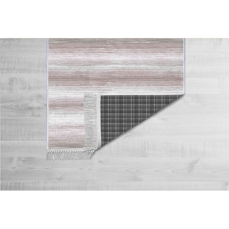 Tapis gris / brun en velours tissé à plat Maxille, Rectangle 3 pi 3 po x 4 pi 11 po
