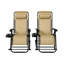 Chaise berçante inclinable en maille zéro gravité beige avec repose-pieds et repose-pieds (ensemble de 2)