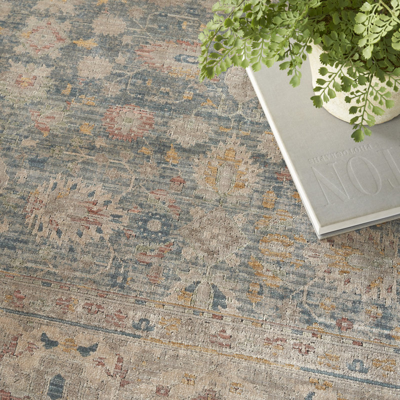 Tapis ivoire bleu Bungalow Bungalow Twayne, Rectangle 9 pi 10 po x 12 pi 6 po