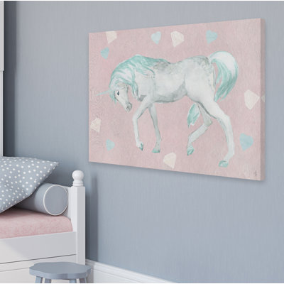 Critchfield Green Pastel Unicorn 1 Piece Wall Art on Canvas