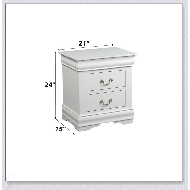 Table de chevet Louis Philippe, Blanc