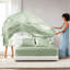 Ensemble de draps 4 pièces en satin de couleur sauge - Luxe, froissé, texture lisse, comprend des draps et des taies d'oreiller plats et ajustés