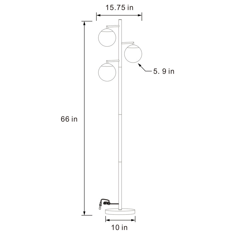 Darlington 66'' Gold and White Iron Floor Lamp