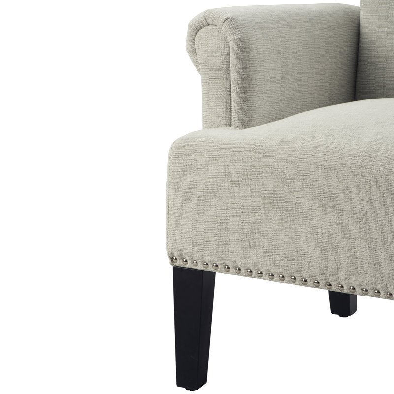 Fauteuil d'appoint traditionnel Havenwood avec structure en polyester résistant aux taches et en bois massif