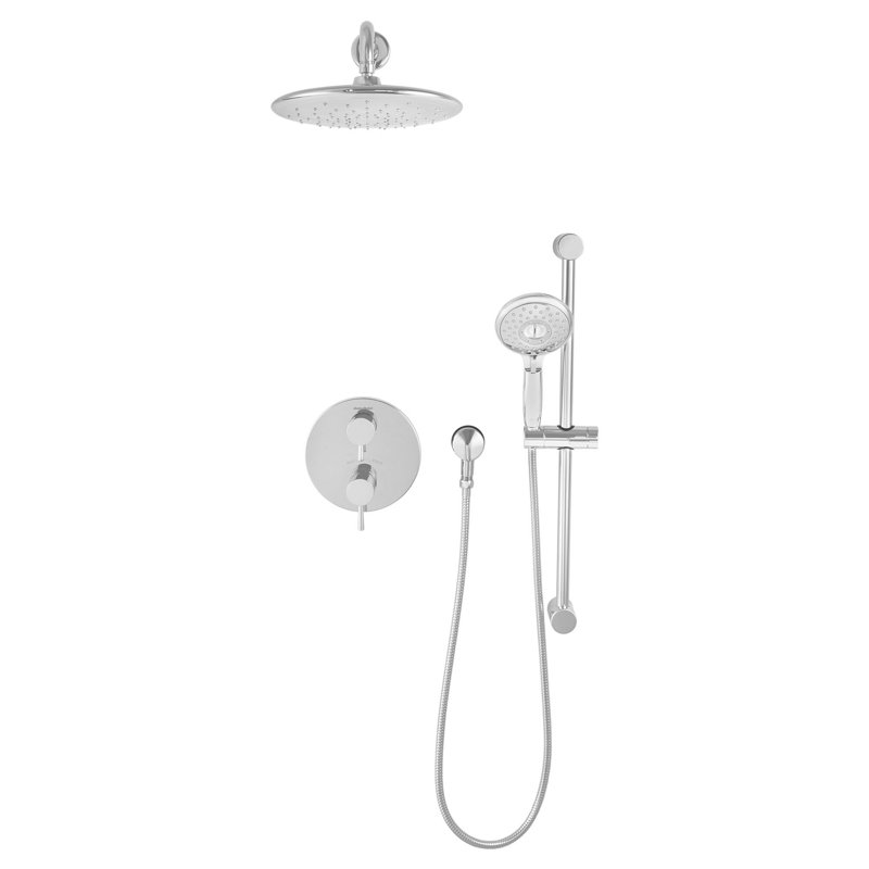 Rain American Standard 12 inch Wall Mount Shower Head Arm and Round Escutcheon, Polished Chrome