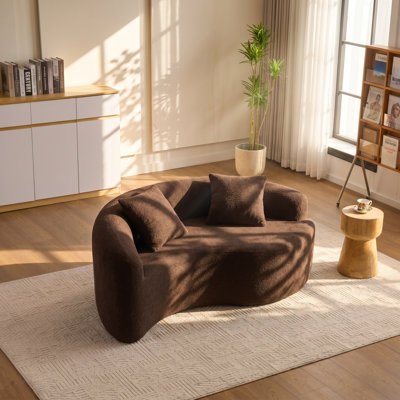 Zen Balance 66.9" W x 40.2" D x 25.6" H Chenille Modular S-Curved Loveseat Sofa