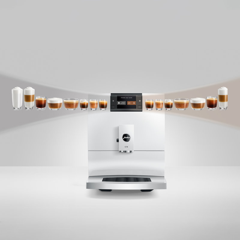C9 Piano Black Automatic Coffee Machine, White