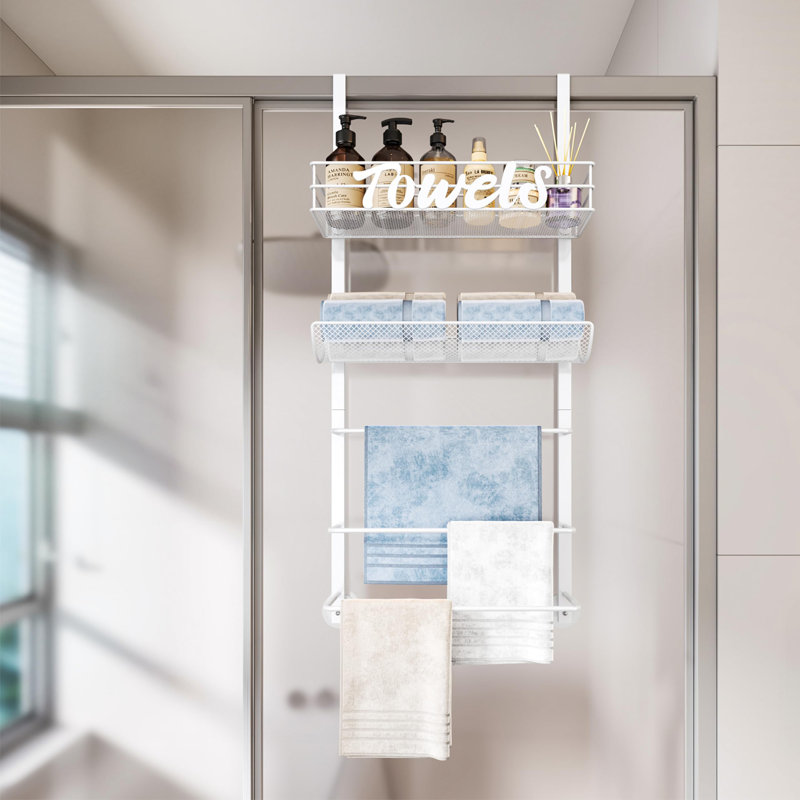 Over-the-Door Towel Rack, White