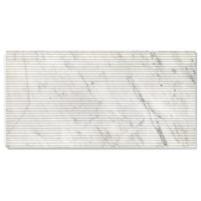 Marbre blanc, marbre naturel, pour mur, finition texturée en ol, marbre cannelé 3D