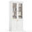 71''H Glass Door Storage Bookcase with Adjustable Shelves and Large Drawers White-1763568326