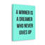 Décoration murale inspirante «Dreamer Never Gives Up Motivation»