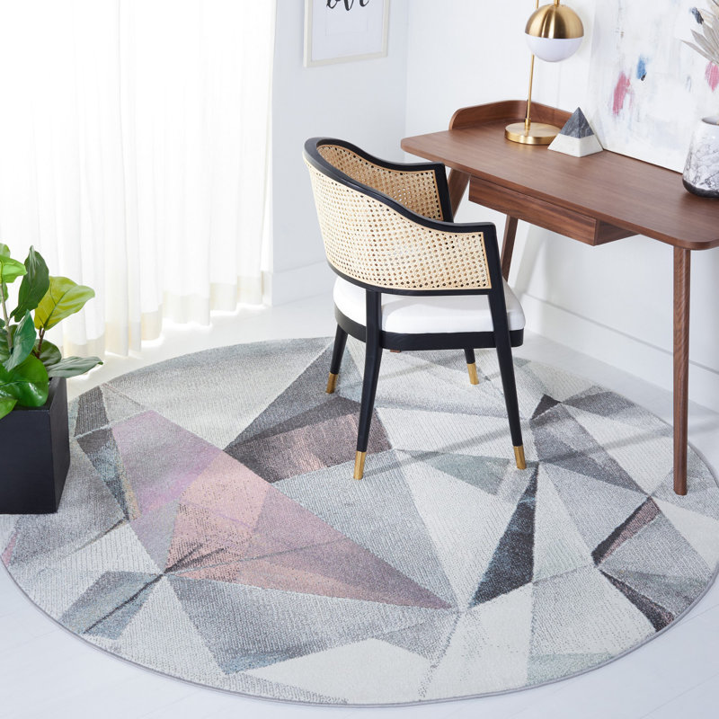 Kathey Performance Abstract Rug, Square 6'7"