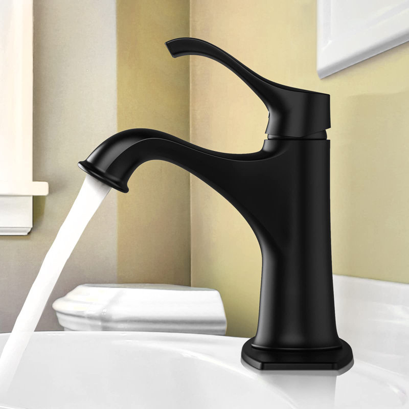 Robinet de salle de bain commercial à un trou, Noir mat