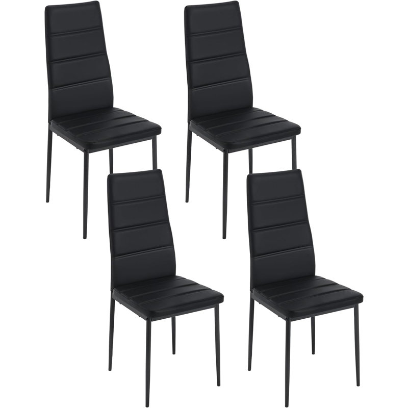 Nyota 47.5cm H Upholstered Full Back Parsons Chair, Black
