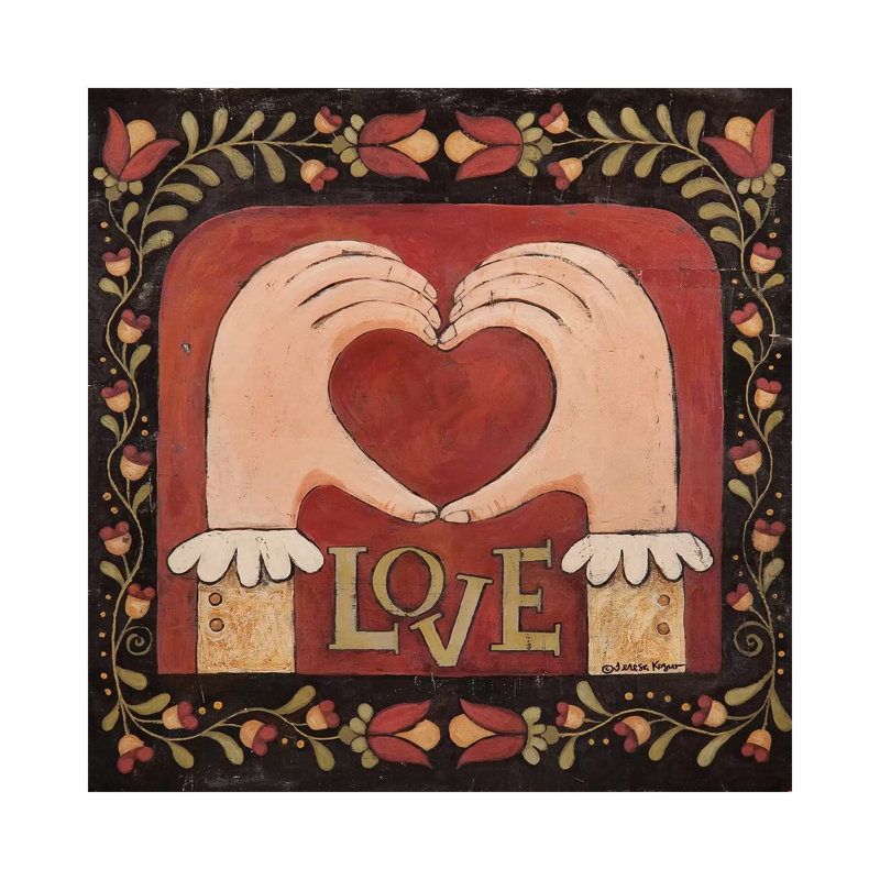 Love Hands 1 Piece Painting on Canvas, 66.04 cm H x 66.04 cm W x 1.91 cm D, Wrapped Canvas
