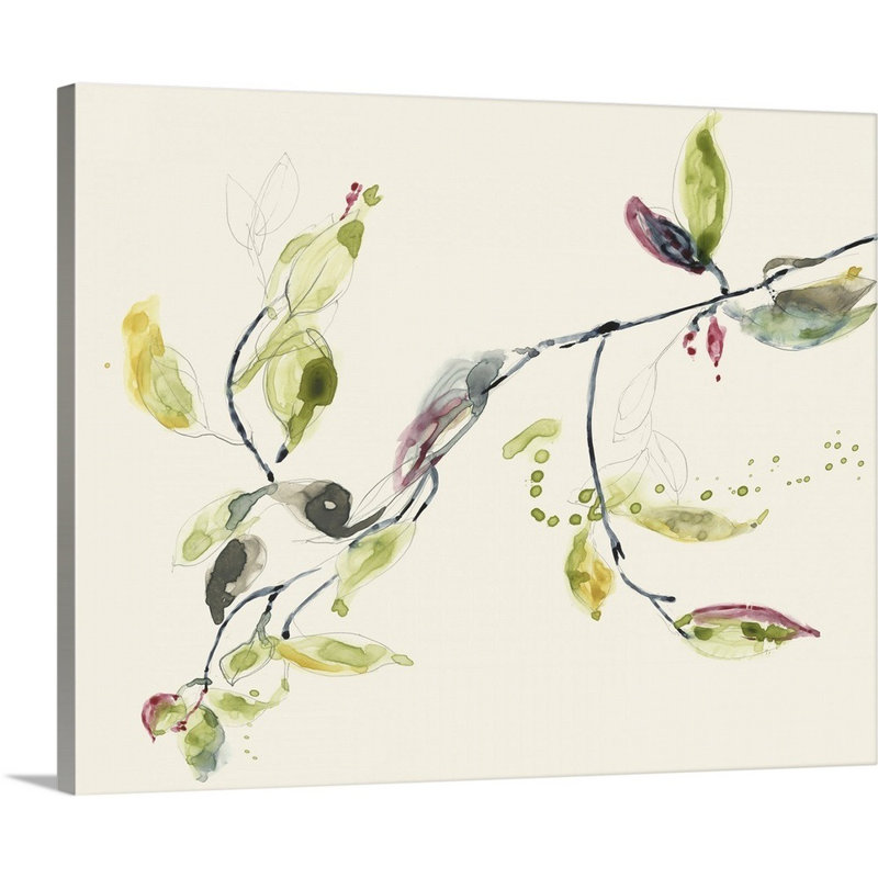 Feuille, branche I, Toile tendue, H 11 po x l 14 po